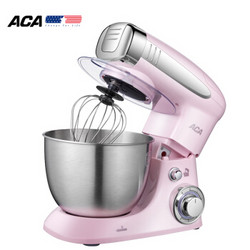 ACA 北美电器 厨师机家用多功能全自动料理机 和面机揉面机打奶油机鲜奶机搅拌机ASM-DA600（粉色）