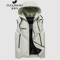 富贵鸟 FUGUINIAO 马甲男2019秋冬季新款青年男士韩版修身坎肩背心时尚连帽马夹外套 灰色 3XL