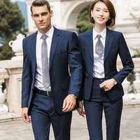 特洛曼高端职业装女装套装时尚气质女神范男女同款工装工作服西装套装女修身休闲商务正装 L
