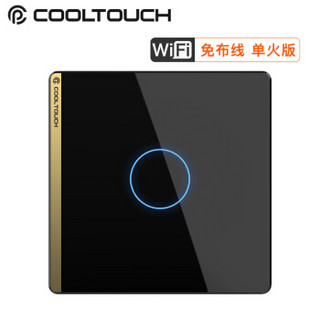 COOLTOUCH小酷智能开关一开人体感应  APP控制 小京鱼生态智能产品 叮咚音箱/语音精灵/小度音箱 黑金面板