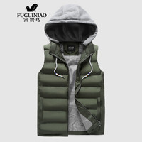 富贵鸟马甲男休闲坎肩背心户外外套中青年保暖 军绿色 4XL