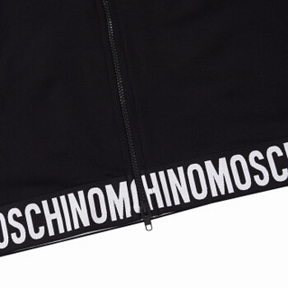 MOSCHINO UNDERWEAR 莫斯奇诺  女士黑色棉质长款小立领开衫卫衣 Z A1704 9001 0555 XS码