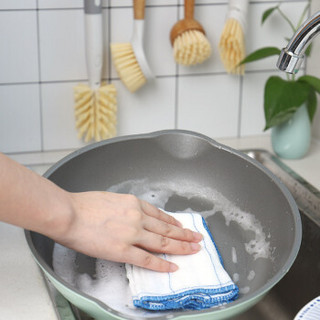瑞卡丝 木浆棉洗碗巾抹布清洁布吸水不掉毛擦地板家务厨房擦桌子不沾油洗碗布（五条装）30*30cm 白色