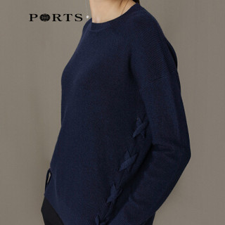 PORTS宝姿2019新品女装简约百搭宽松套头毛衣ALN9K409JZE017 NAVY S/M