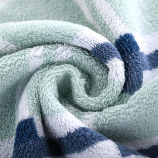 亚光（LOFTEX）出口欧洲品毛巾 纯棉色织柔软吸水英格兰风情方巾面巾浴巾3件套礼盒（配手提袋）蓝色