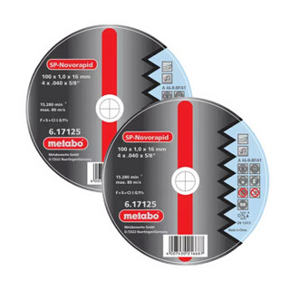 麦太保 Metabao 616180000 A46-R高级不锈钢切割片 105*1.6*16.0 (6片)