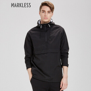 MARKLESS 夹克男外套连帽修身飞行员运动外套WTA7152M黑色180/96(XL)