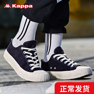 Kappa卡帕情侣男女休闲条绒串标帆布运动板鞋新款|K09Y5VS02