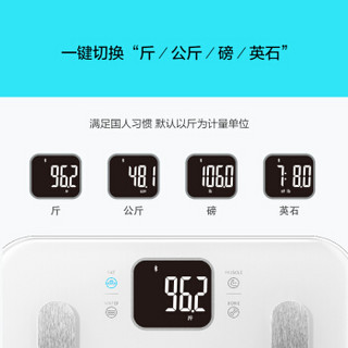 乐心（lifesense）智能体脂秤脂肪秤 电子秤 家用精准体重秤称重  人体秤 29项人体数据 蓝牙APP控制 S9 白色