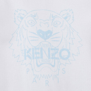 KENZO KIDS 高田贤三 奢侈品童装 婴儿白色棉质蓝色虎头印花连体衣 KN99013 42 12M/12月/80cm