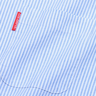 罗蒙（ROMON）短袖衬衫男2019夏季新款牛津纺免烫简约舒适商务休闲条纹衬衣男 SQ1902630 蓝白条 40