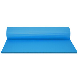 安格耐特 升级款80cm瑜伽垫 10mm加厚加长健身垫（赠绑带和网包)蓝色