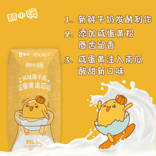 蒙牛 MENGNIU+  甜小嗨风味酸牛乳 （咸蛋黄南瓜味） 利乐钻200g×12盒