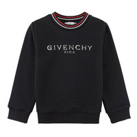 GIVENCHY KIDS 纪梵希 奢侈品童装 女童黑色混纺卫衣 H15100 09B 4A/4岁/102cm