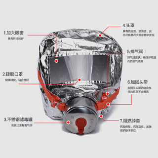 兴安消防过滤式自救呼吸器防毒面具消防面罩TZL30型 火灾逃生防烟面具逃生面罩 经典橡胶成人款/20个（一箱）