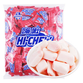 森永 Morinaga 嗨啾HI-CHEW好嚼水果果汁软糖草莓味婚庆喜糖大包装500g /袋