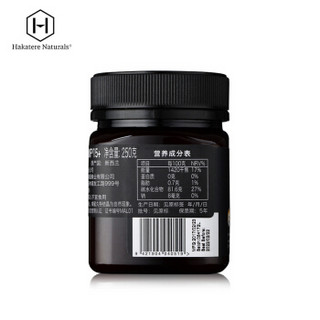 进口蜂蜜 荷塔威（ Hakatere Naturals ）新西兰天然野生麦卢卡纯蜂蜜UMF 15+250g