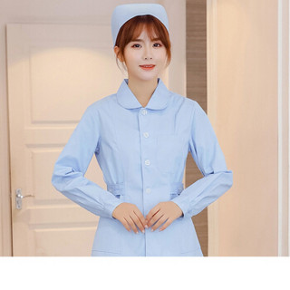 Markentsee 2019秋季新品女装护士服长袖短袖两件套圆领修身分体套装工作服 GZHNZK08 娃娃领白色长袖 XXXL