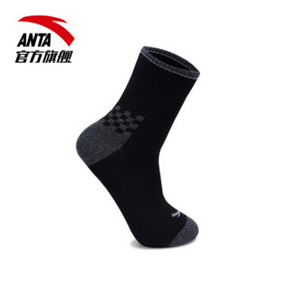 安踏 ANTA官方旗舰 运动袜男袜跑步袜篮球袜组合装舒适休闲袜子4双装 黑色、深蓝色、深灰色、白色-6