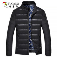 啄木鸟（TUCANO）羽绒服男2019冬季新品保暖中老年休闲外套立领修身上衣 黑色 XL