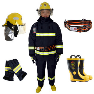 东安（DA） 3C认证消防服套装14款消防员战斗服L#消防头盔消防手套消防腰带消防靴39码消防员防护服五件套