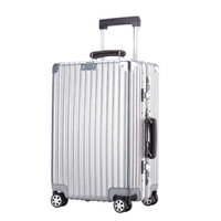PointKid  铝框20英寸万向轮拉杆箱旅行箱男女密码锁复古简约轻奢行李箱登机箱 1606银色