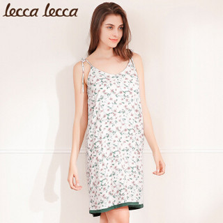 lecca lecca 拉可莉卡睡衣女春秋季吊带公主睡裙家居服可外穿睡衣 LC182MA-WL311 白底小碎花 m