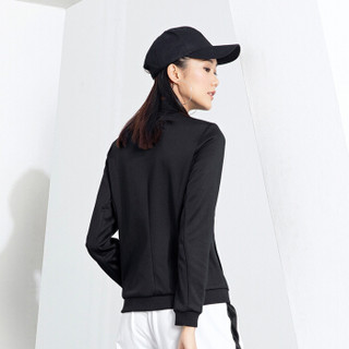 乔丹 女装运动外套针织上衣女休闲立领开衫运动服女 XWD3293218 黑色 2XL/180