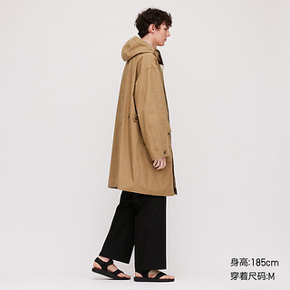 UNIQLO 优衣库 男士纯色连帽大衣426033 驼色 M