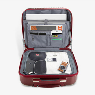 莎米特SUMMIT拉杆箱万向轮18英寸男女小型密码行李箱旅行登机箱商务PC338TCA防刮黑色