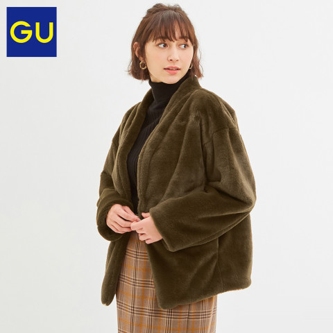 gu 极优 321083 女士复古毛绒外套
