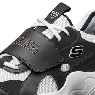 斯凯奇（Skechers）男款D'LITES时尚复古休闲熊猫鞋 999107 黑色/白色 41