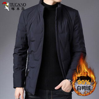 啄木鸟（TUCANO）羽绒服男2019冬季新品保暖休闲外套立领修身上衣 藏蓝 180/XL