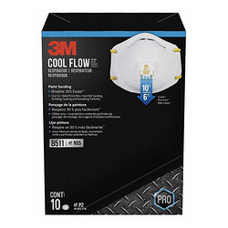 21日上新 3M Cool Flow 8511 N95防护口罩面罩 带呼吸阀 十枚装/盒