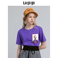 Lagogo 拉谷谷 HCTT418Y01 女士印花短袖T恤