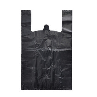 兰诗（LAUTEE）LJD-038 手提背心式垃圾袋 办公室一次性塑料袋 黑色45*60*90只