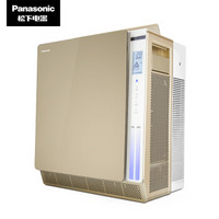 Panasonic 松下 除甲醛空气净化器家用 除细菌病毒雾霾二手烟苯 纳米水离子PM2.5数显 F-136C7PX（金色）