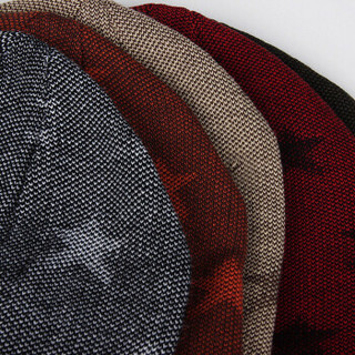 优唯美毛线帽男士双层加厚保暖护耳帽冬季纯棉针织男潮帽子  枣红色