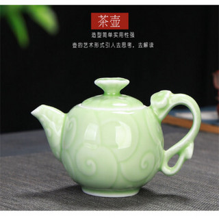 拓牌 10头青瓷茶具 龙泉青瓷茶具套装