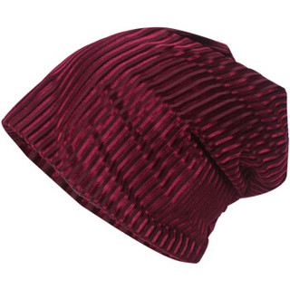 GLO-STORY帽子女秋冬季韩版时尚毛线帽保暖护耳针织帽外出汽车套头帽WMZ834060 酒红色