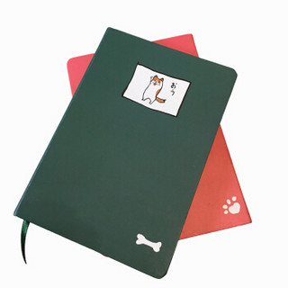 玛雅熊 精装笔记本 手账 原创宠物插画内页 记录与爱宠的每一天 清新绿 珊瑚红