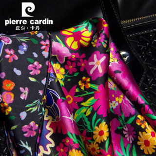 皮尔卡丹（PIERRE CARDIN）真丝丝巾女出游搭配小方巾防晒纱巾高档桑蚕丝绸围巾女  E11TM5Z03 万紫千红