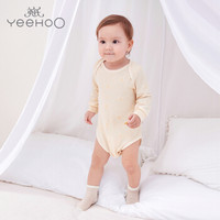 YeeHoO英氏新生婴儿薄款哈衣宝宝连体衣居家衣服爬服四季薄款187A5303 裆蛤 80CM