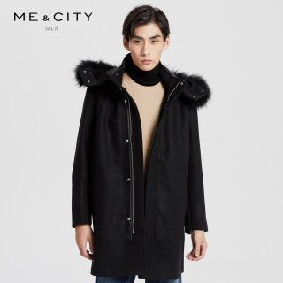 ME&CITY 539334 男士连帽中长款大衣