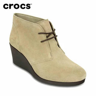 Crocs 卡骆驰 203419 女士系带坡跟厚底靴 