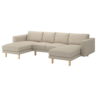 IKEA 宜家 NORSBORG诺斯伯系列 布艺沙发 四人位+贵妃椅 米色