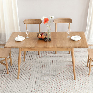 维莎 w0272 北欧全实木餐桌椅组合 (1000-1400)*800*750mm