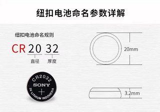 SONY 索尼 CR2032 纽扣电池 5粒装