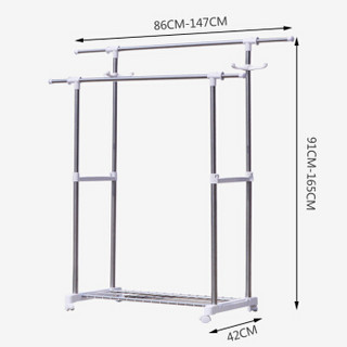 仙太太 升降落地晾衣架 室内伸缩挂衣架不锈钢双杆衣服架X216-SG