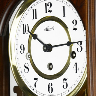 赫姆勒(Hermle)挂钟 8天动力木质复古金色钟摆机械钟70411-030341咖啡色